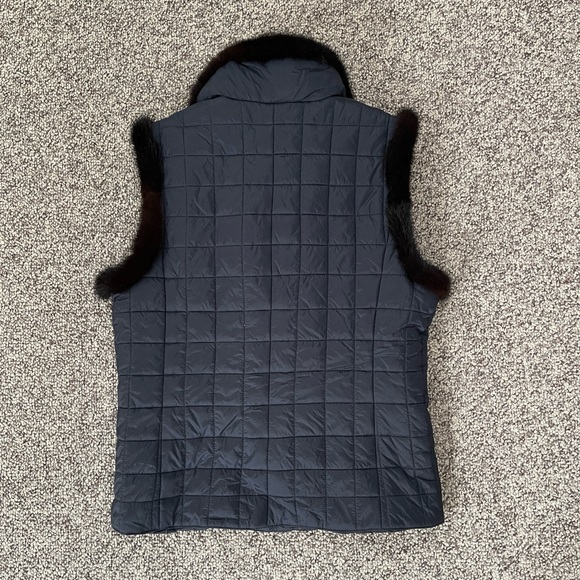 Rolf Schulte European Navy Mink Trimmed Vest 34 XS - Picture 2 of 4